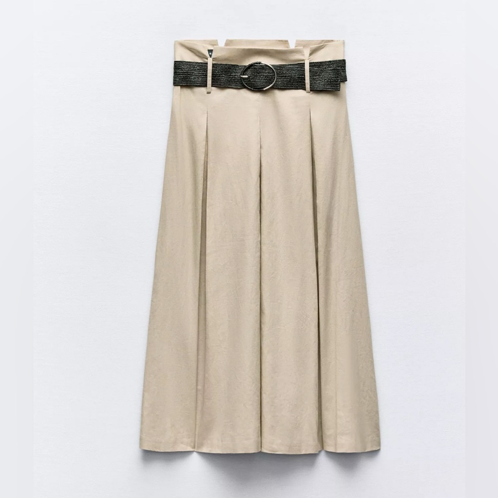 Zara midi skirt with belt